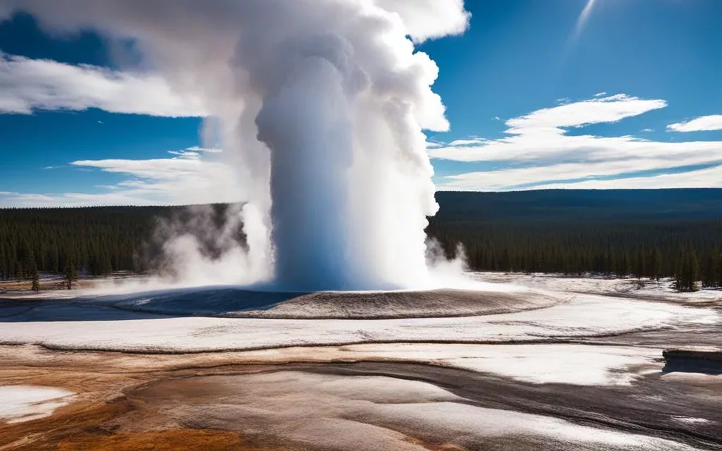Eruption at Old Faithful Geyser